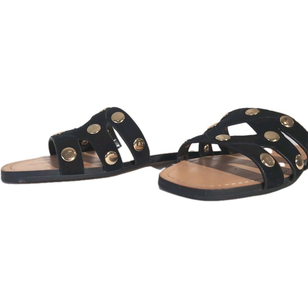 Vince Camuto Vazista Studded Slide Sandal In Black Suede Size 7.5 M Women's New - Picture 3 of 11
